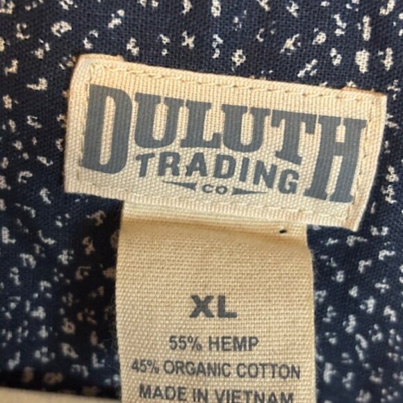 Duluth Blouse Women's 2X Hemp Tunic Casual Floral Blue White NEW - Picture 3 of 3